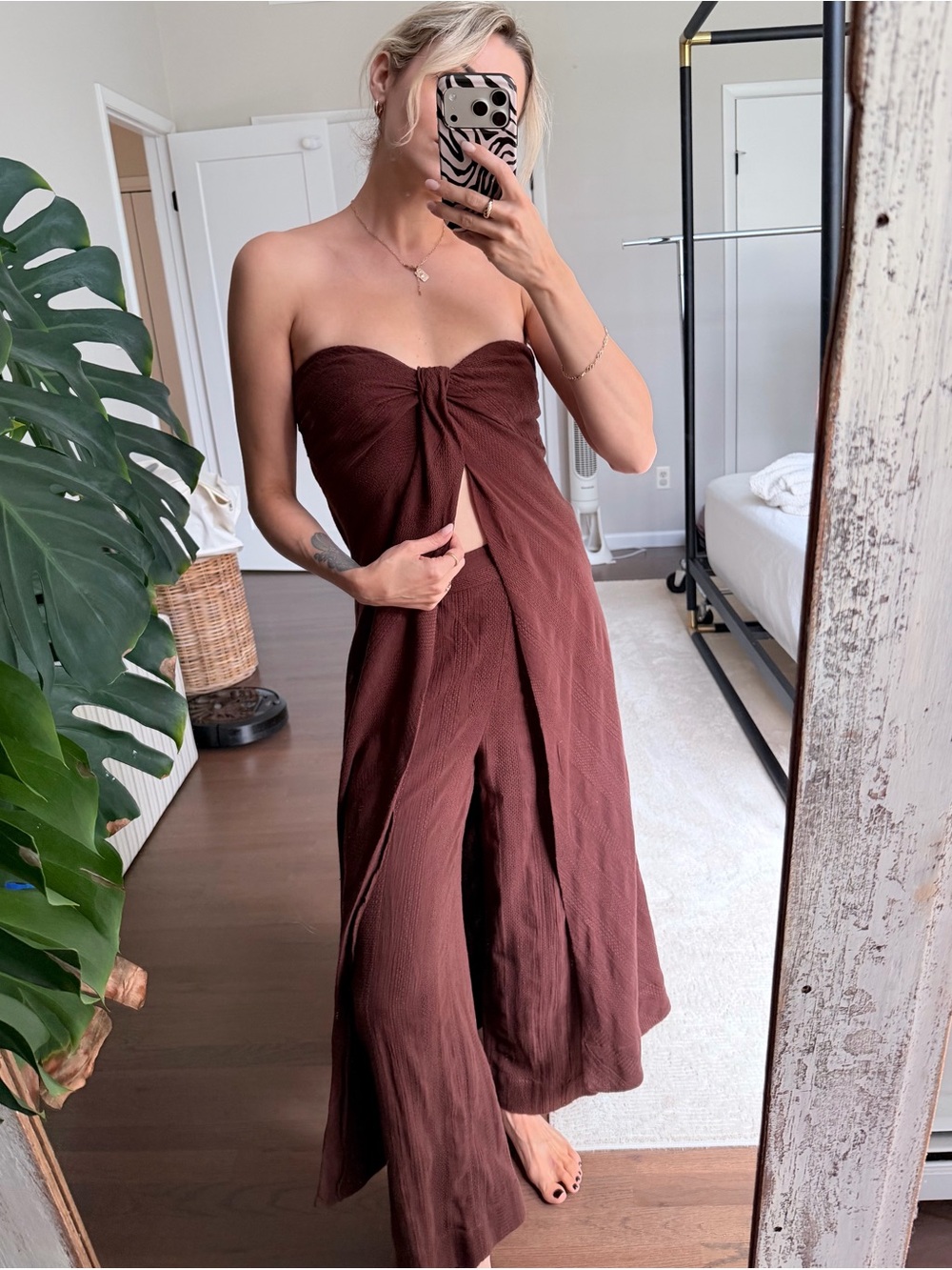 Free People Bandita Set Chocolate Brown (read description)